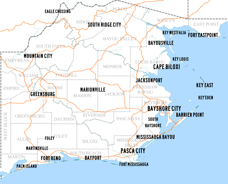 Map of South Ridge County